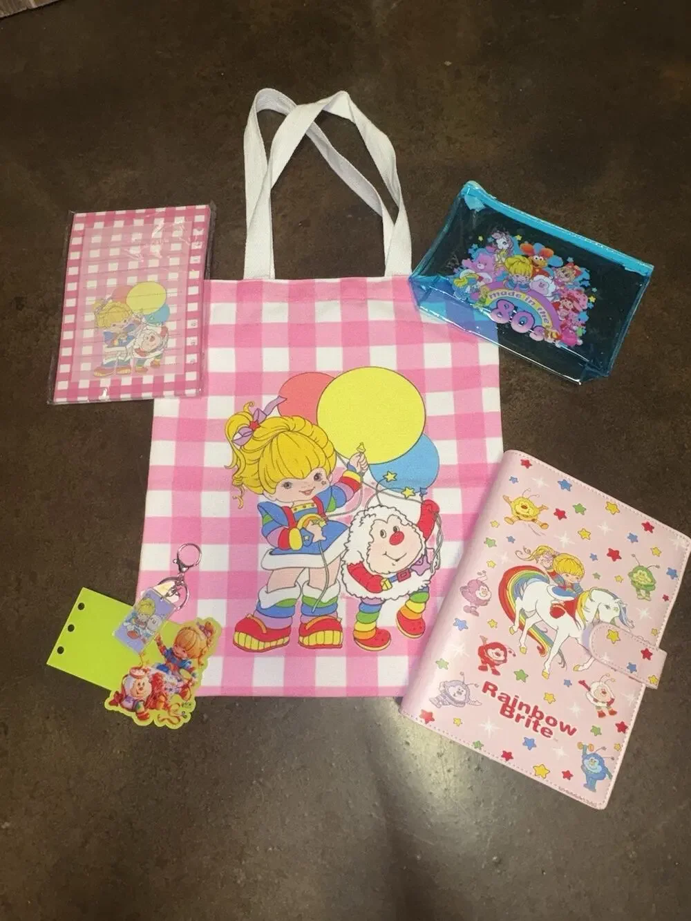 Rainbow Brite A5 binder with matching paper, tote bag, Keychain, Divider Bundle